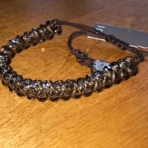 J Jill Crystal String Adjustable Bracelet NEW